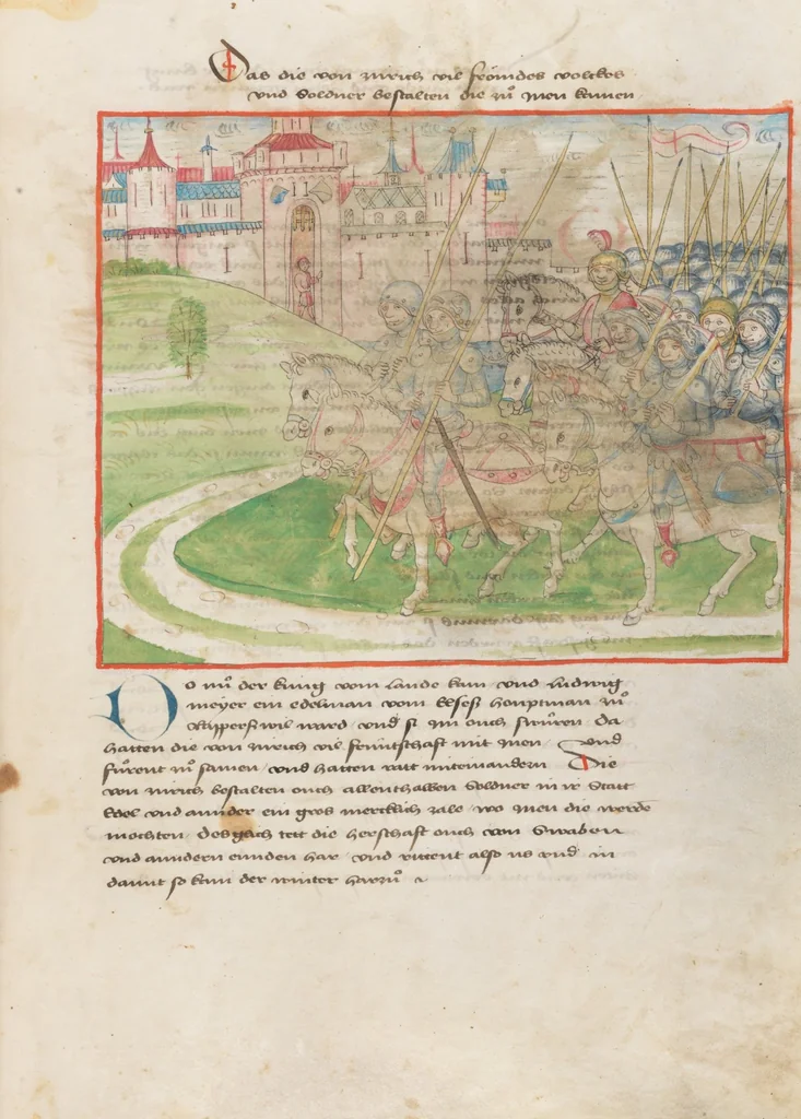 An illustration from Diebold Schilling, Amtliche Berner Chronik, vol 2, 1478, leaf 123