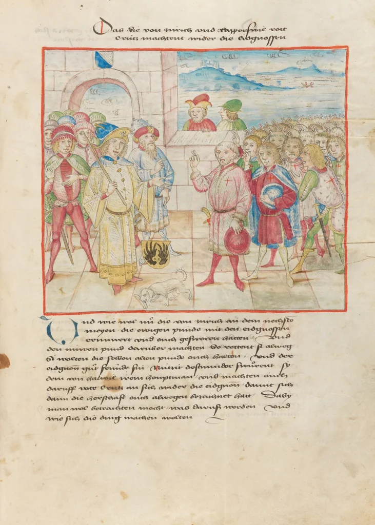 An illustration from Diebold Schilling, Amtliche Berner Chronik, vol 2, 1478, leaf 125
