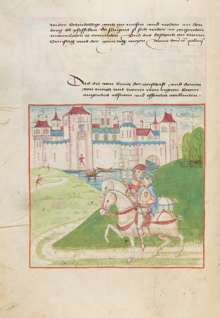 An illustration from Diebold Schilling, Amtliche Berner Chronik, vol 2, 1478, leaf 136
