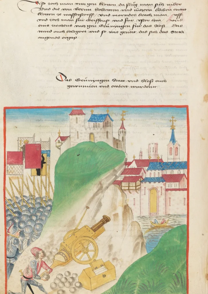 An illustration from Diebold Schilling, Amtliche Berner Chronik, vol 2, 1478, leaf 160
