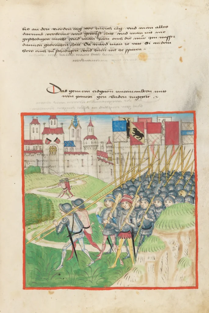 An illustration from Diebold Schilling, Amtliche Berner Chronik, vol 2, 1478, leaf 173