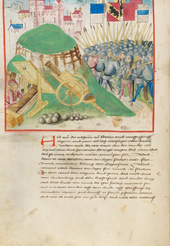 An illustration from Diebold Schilling, Amtliche Berner Chronik, vol 2, 1478, leaf 212