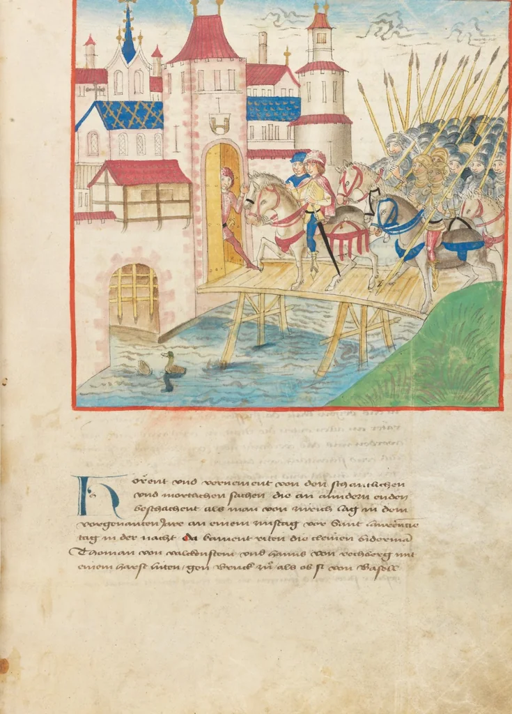 An illustration from Diebold Schilling, Amtliche Berner Chronik, vol 2, 1478, leaf 231