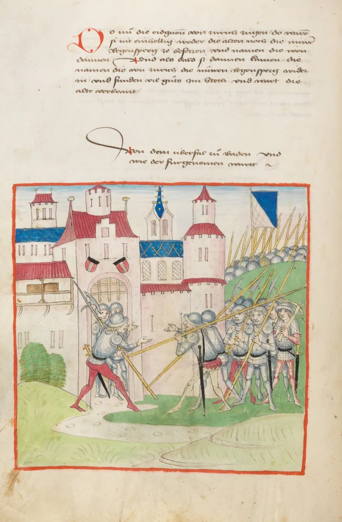 An illustration from Diebold Schilling, Amtliche Berner Chronik, vol 2, 1478, leaf 242
