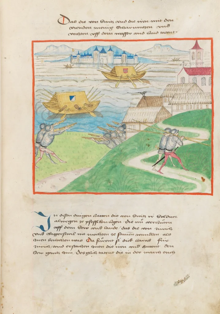 An illustration from Diebold Schilling, Amtliche Berner Chronik, vol 2, 1478, leaf 245