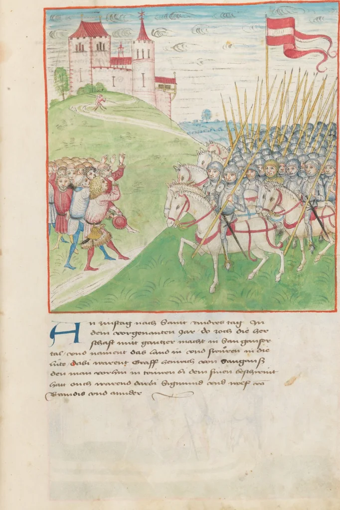 An illustration from Diebold Schilling, Amtliche Berner Chronik, vol 2, 1478, leaf 257