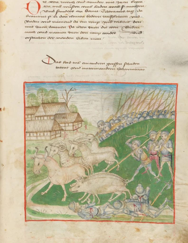 An illustration from Diebold Schilling, Amtliche Berner Chronik, vol 2, 1478, leaf 259