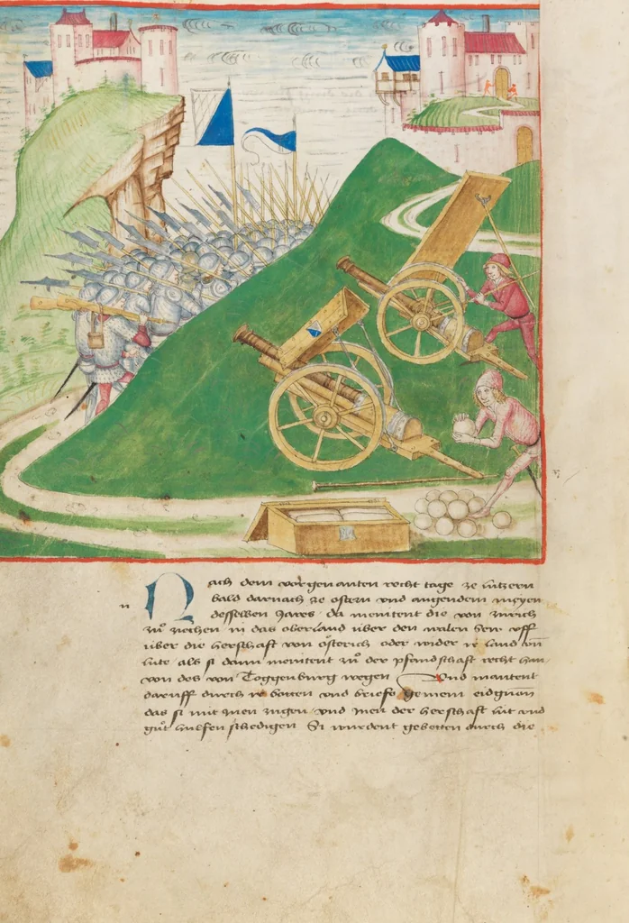 An illustration from Diebold Schilling, Amtliche Berner Chronik, vol 2, 1478, leaf 26