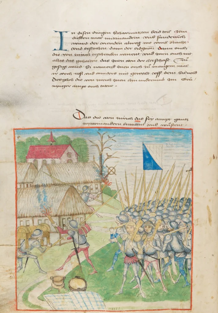 An illustration from Diebold Schilling, Amtliche Berner Chronik, vol 2, 1478, leaf 260