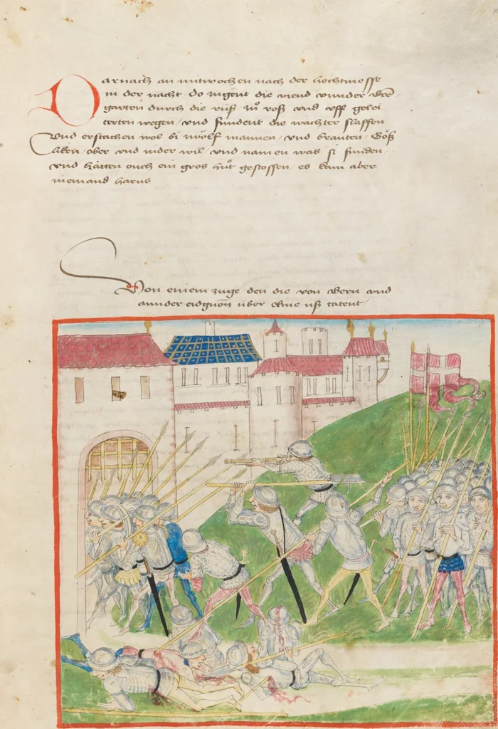 An illustration from Diebold Schilling, Amtliche Berner Chronik, vol 2, 1478, leaf 265