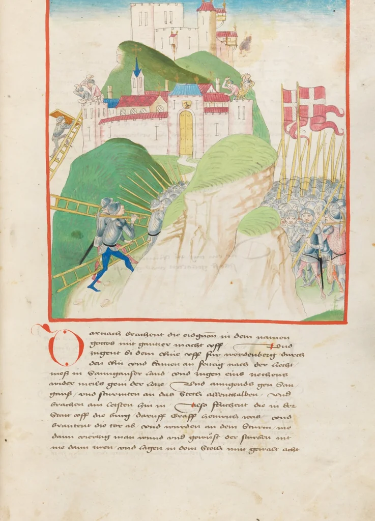 An illustration from Diebold Schilling, Amtliche Berner Chronik, vol 2, 1478, leaf 267