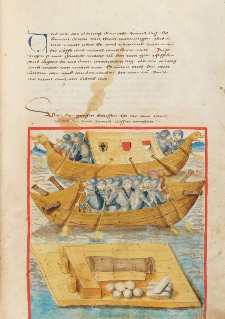 An illustration from Diebold Schilling, Amtliche Berner Chronik, vol 2, 1478, leaf 271