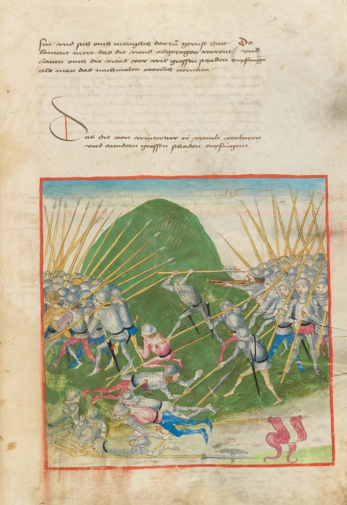 An illustration from Diebold Schilling, Amtliche Berner Chronik, vol 2, 1478, leaf 275