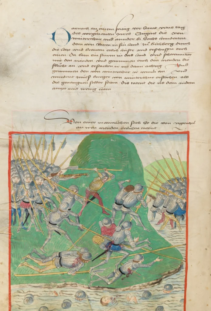 An illustration from Diebold Schilling, Amtliche Berner Chronik, vol 2, 1478, leaf 276