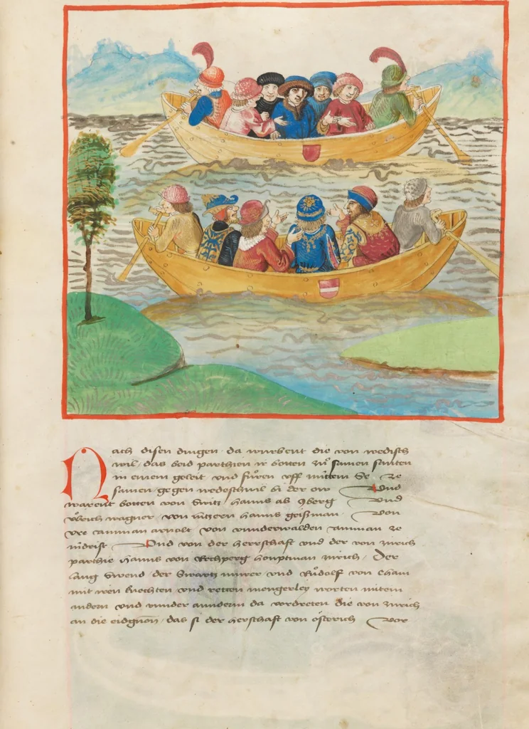 An illustration from Diebold Schilling, Amtliche Berner Chronik, vol 2, 1478, leaf 279