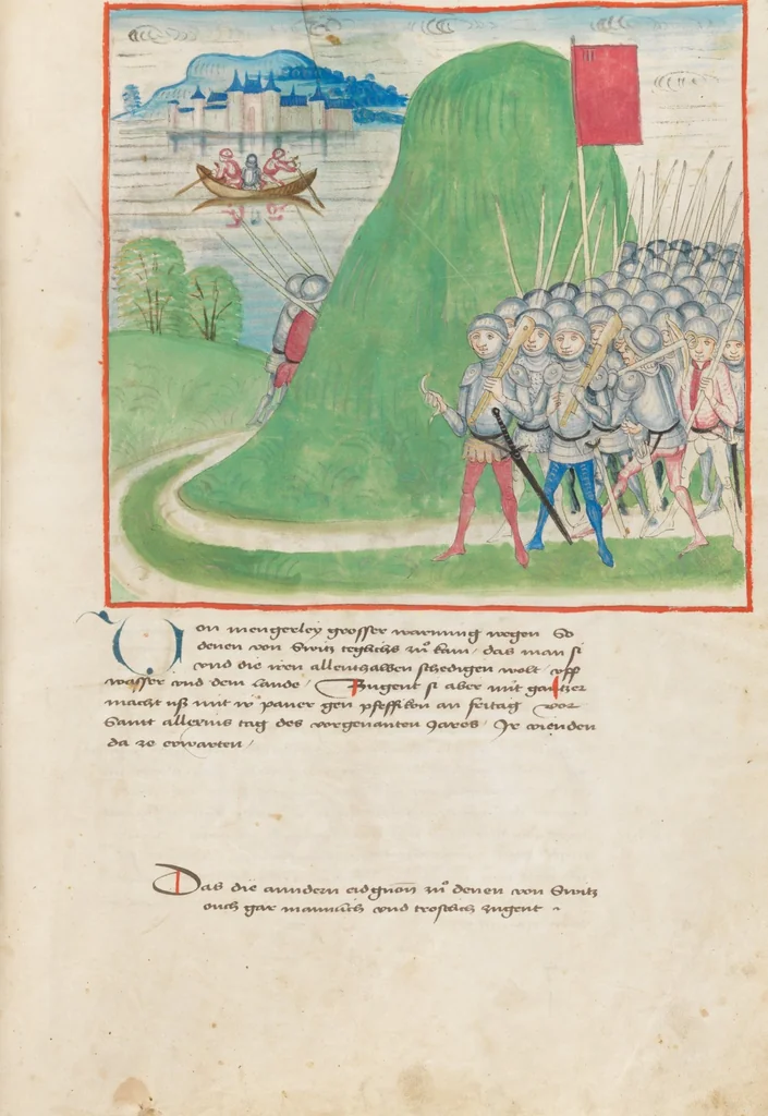 An illustration from Diebold Schilling, Amtliche Berner Chronik, vol 2, 1478, leaf 283
