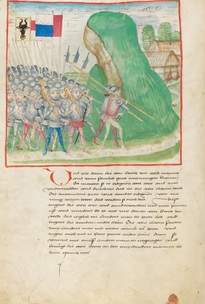 An illustration from Diebold Schilling, Amtliche Berner Chronik, vol 2, 1478, leaf 284