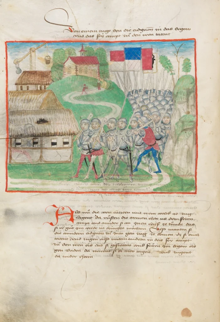 An illustration from Diebold Schilling, Amtliche Berner Chronik, vol 2, 1478, leaf 286