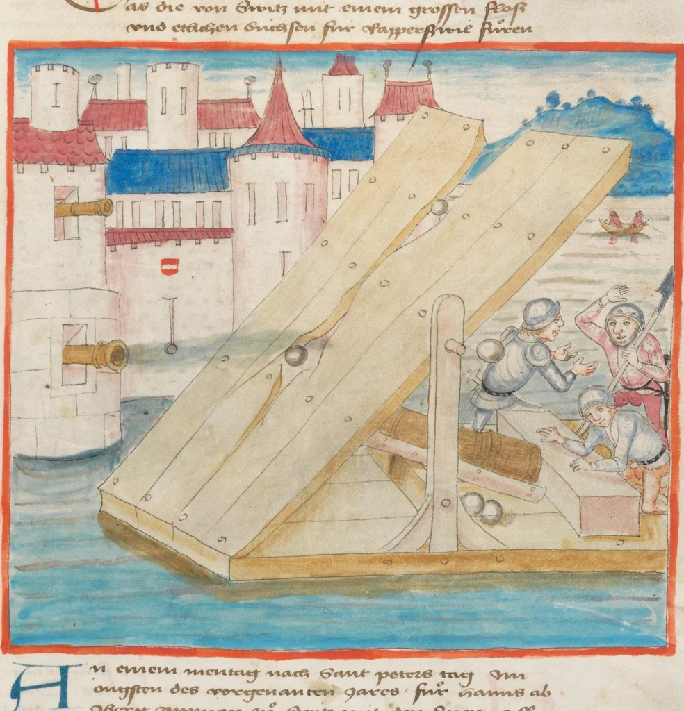 An illustration from Diebold Schilling, Amtliche Berner Chronik, vol 2, 1478, leaf 287