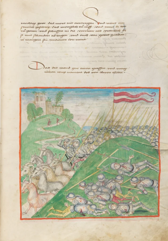 An illustration from Diebold Schilling, Amtliche Berner Chronik, vol 2, 1478, leaf 289