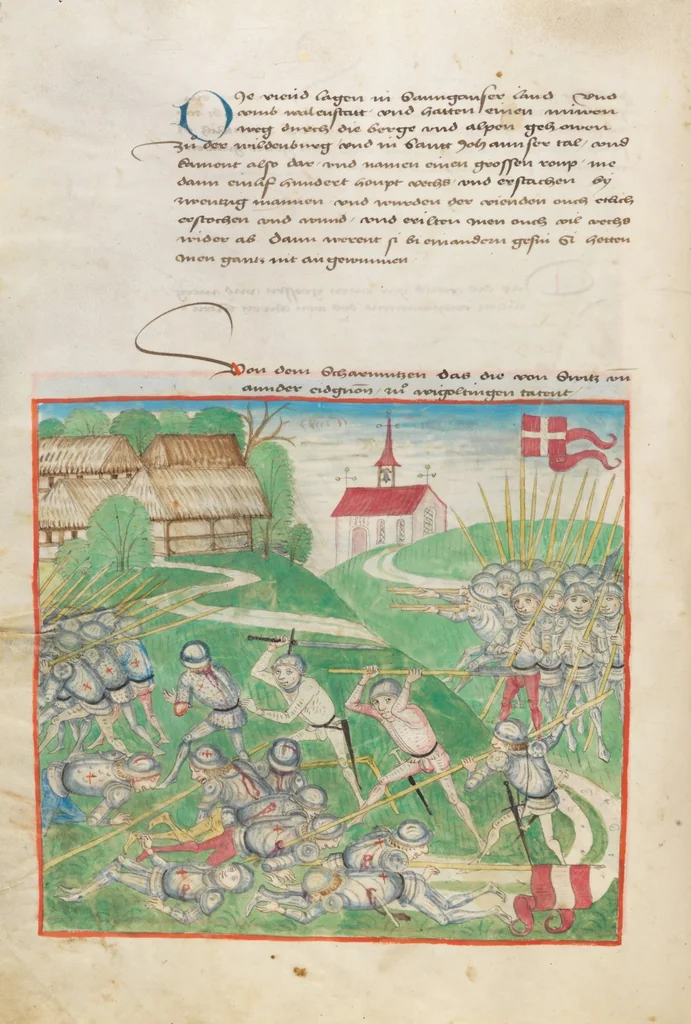 An illustration from Diebold Schilling, Amtliche Berner Chronik, vol 2, 1478, leaf 290
