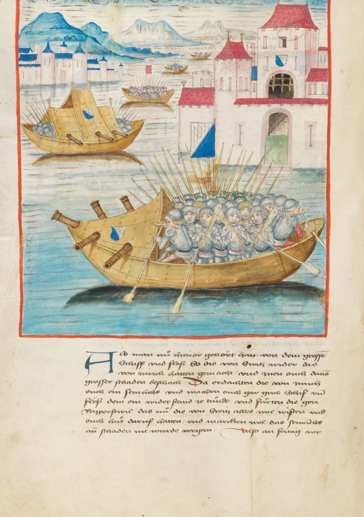An illustration from Diebold Schilling, Amtliche Berner Chronik, vol 2, 1478, leaf 300