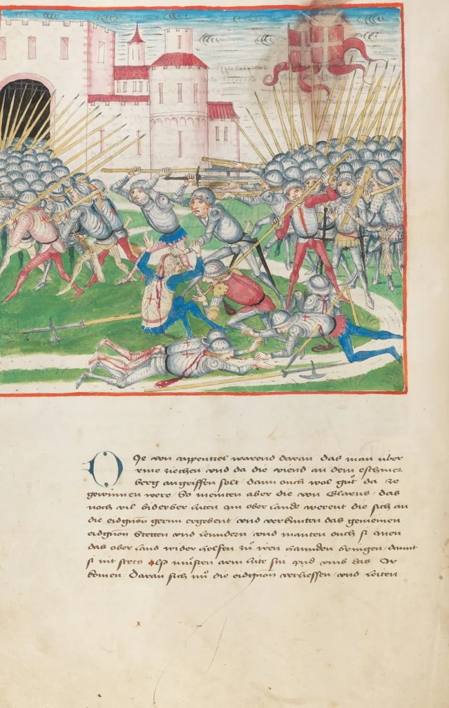 An illustration from Diebold Schilling, Amtliche Berner Chronik, vol 2, 1478, leaf 310