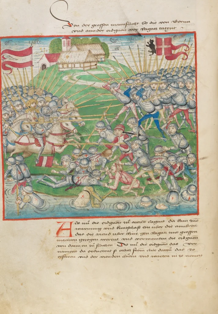 An illustration from Diebold Schilling, Amtliche Berner Chronik, vol 2, 1478, leaf 312