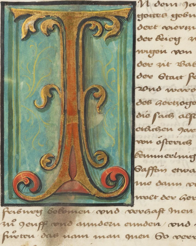 An illustration from Diebold Schilling, Amtliche Berner Chronik, vol 2, 1478, leaf 342