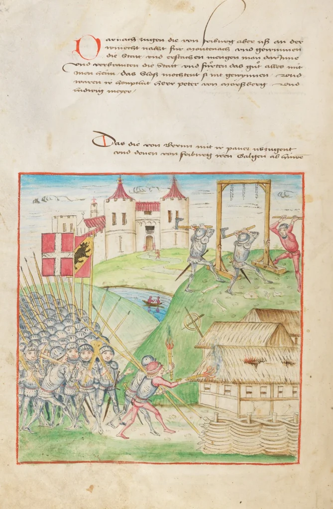 An illustration from Diebold Schilling, Amtliche Berner Chronik, vol 2, 1478, leaf 348