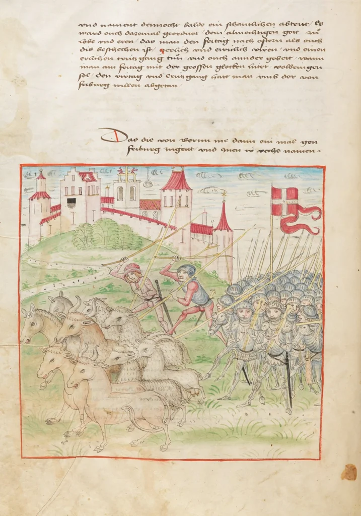 An illustration from Diebold Schilling, Amtliche Berner Chronik, vol 2, 1478, leaf 352
