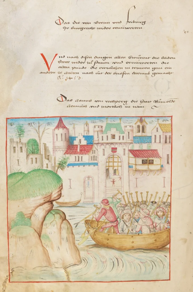 An illustration from Diebold Schilling, Amtliche Berner Chronik, vol 2, 1478, leaf 358