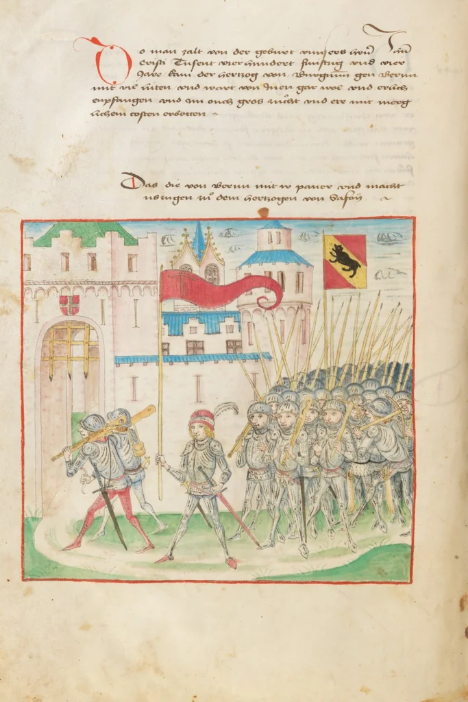 An illustration from Diebold Schilling, Amtliche Berner Chronik, vol 2, 1478, leaf 360