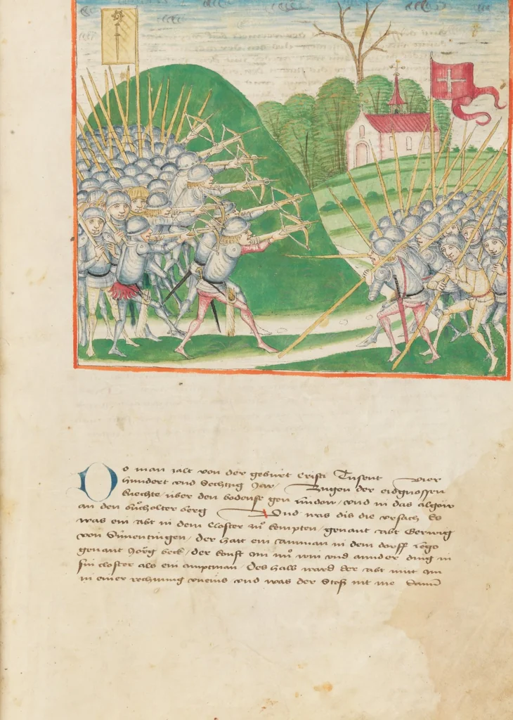 An illustration from Diebold Schilling, Amtliche Berner Chronik, vol 2, 1478, leaf 365