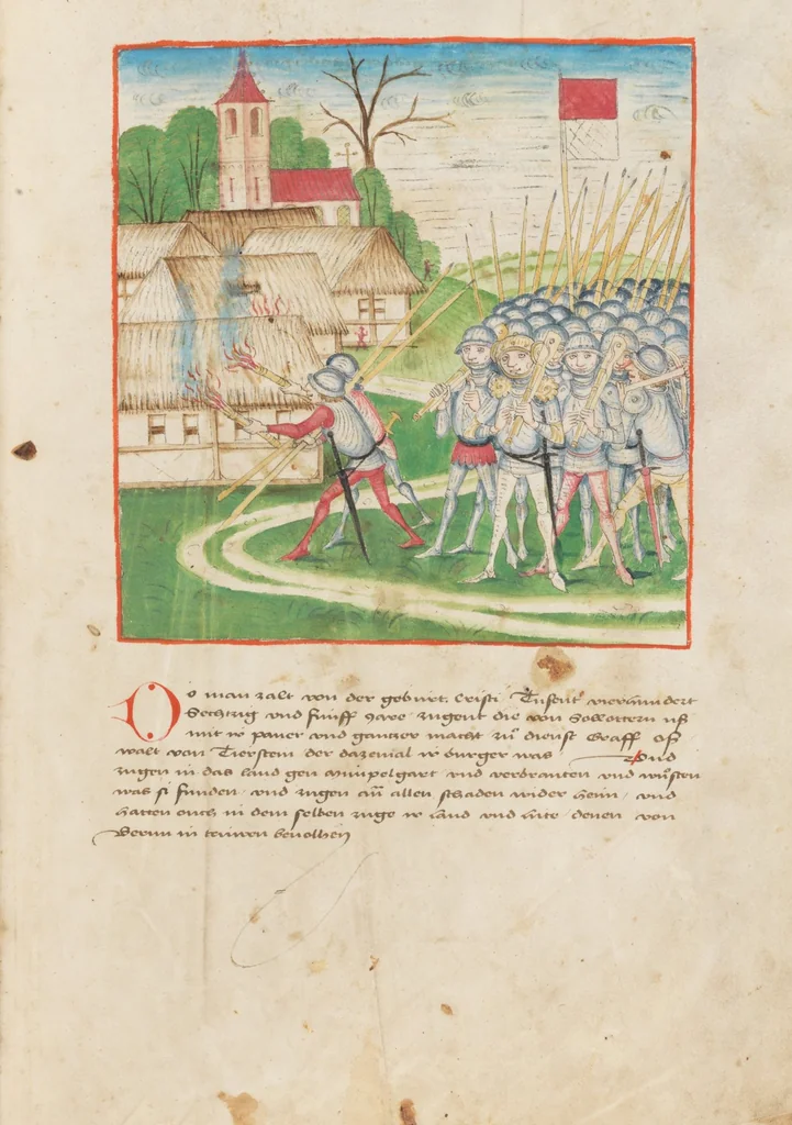 An illustration from Diebold Schilling, Amtliche Berner Chronik, vol 2, 1478, leaf 371