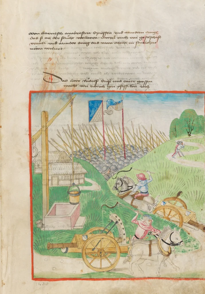 An illustration from Diebold Schilling, Amtliche Berner Chronik, vol 2, 1478, leaf 47