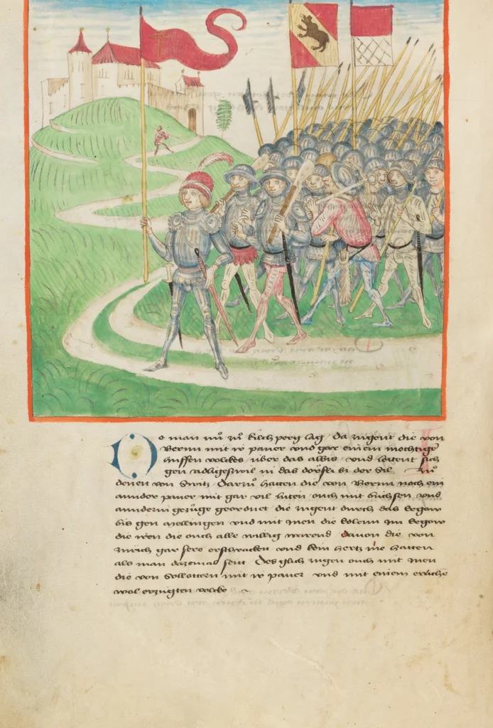 An illustration from Diebold Schilling, Amtliche Berner Chronik, vol 2, 1478, leaf 92
