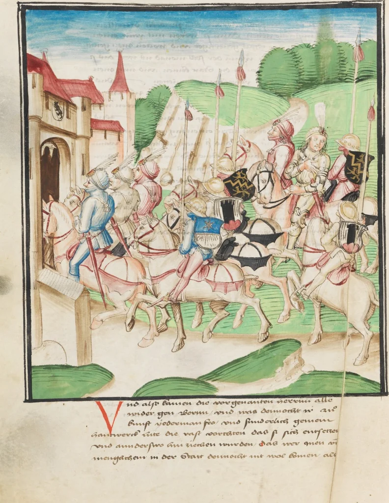 An illustration from Diebold Schilling, Amtliche Berner Chronik, vol. 3, 1478, leaf 112