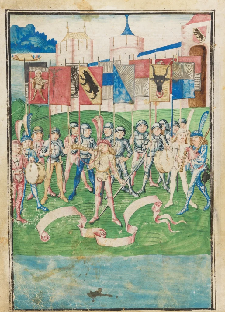 An illustration from Diebold Schilling, Amtliche Berner Chronik, vol. 3, 1478, leaf 12
