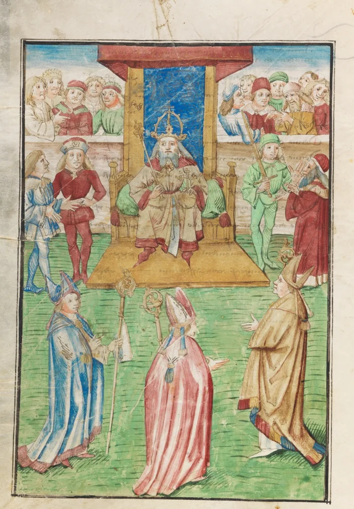 An illustration from Diebold Schilling, Amtliche Berner Chronik, vol. 3, 1478, leaf 136