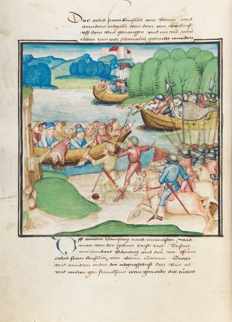 An illustration from Diebold Schilling, Amtliche Berner Chronik, vol. 3, 1478, leaf 150