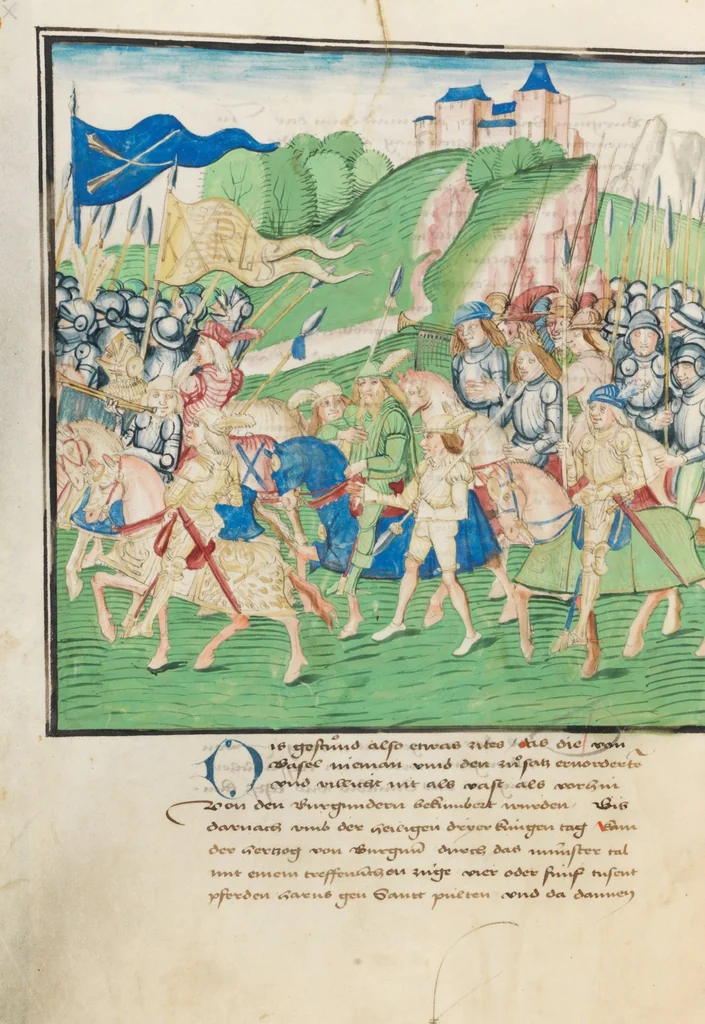 An illustration from Diebold Schilling, Amtliche Berner Chronik, vol. 3, 1478, leaf 184