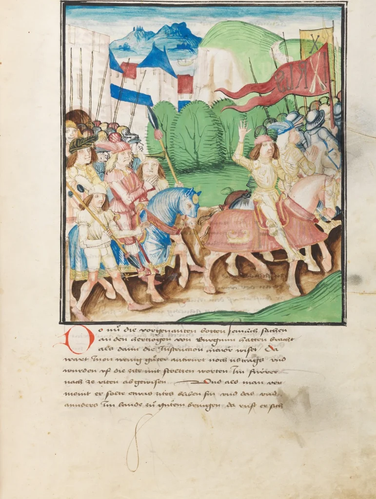 An illustration from Diebold Schilling, Amtliche Berner Chronik, vol. 3, 1478, leaf 201