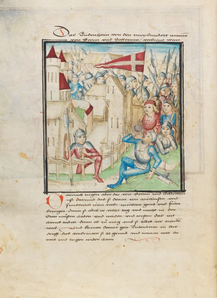 An illustration from Diebold Schilling, Amtliche Berner Chronik, vol. 3, 1478, leaf 28