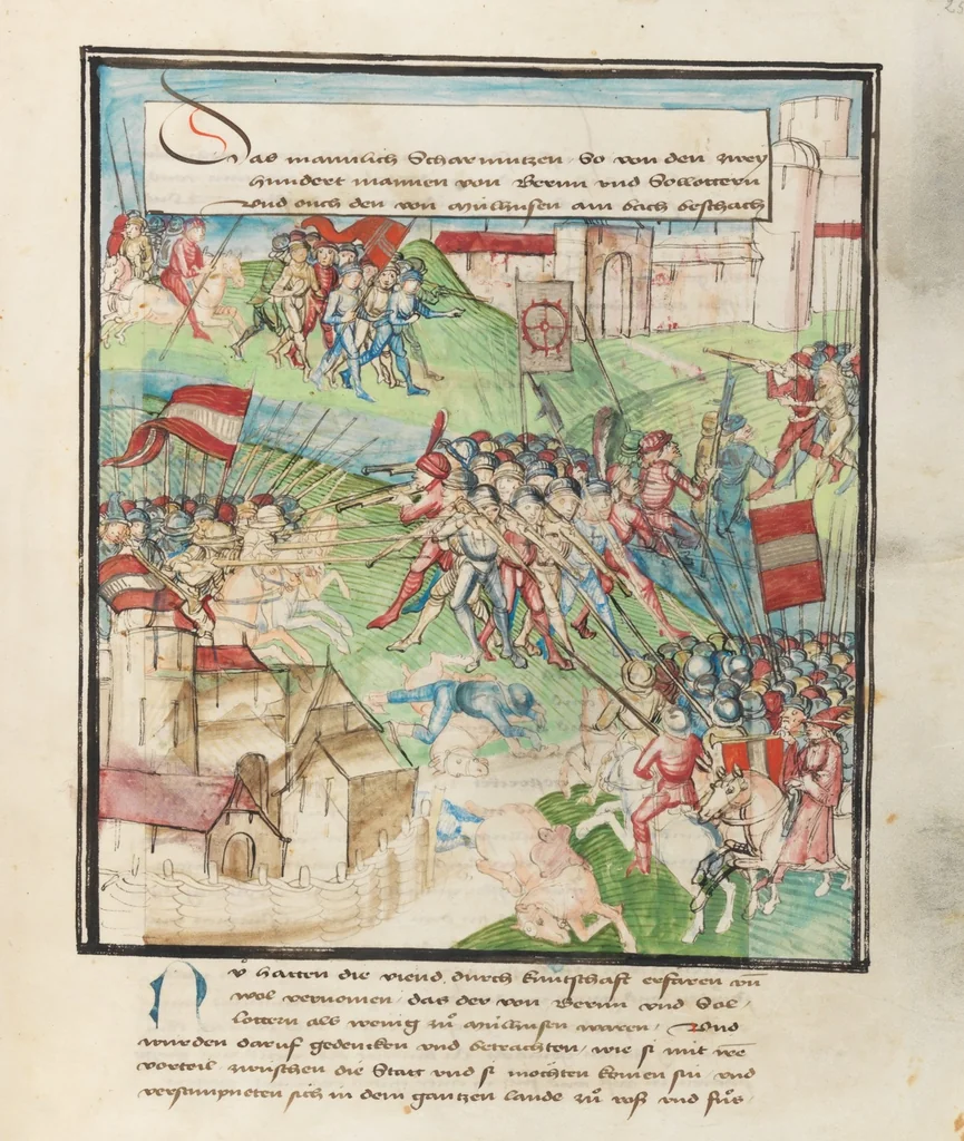 An illustration from Diebold Schilling, Amtliche Berner Chronik, vol. 3, 1478, leaf 29