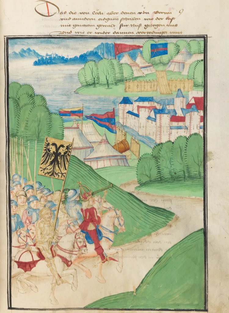 An illustration from Diebold Schilling, Amtliche Berner Chronik, vol. 3, 1478, leaf 327