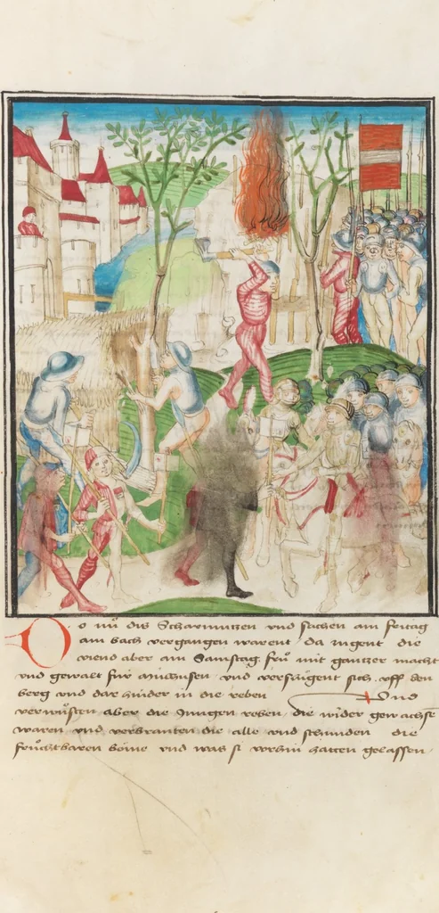 An illustration from Diebold Schilling, Amtliche Berner Chronik, vol. 3, 1478, leaf 33