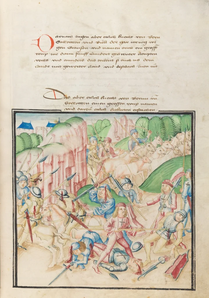 An illustration from Diebold Schilling, Amtliche Berner Chronik, vol. 3, 1478, leaf 341