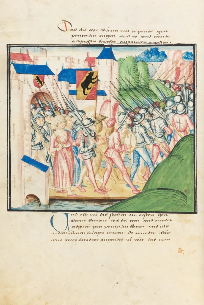 An illustration from Diebold Schilling, Amtliche Berner Chronik, vol. 3, 1478, leaf 348
