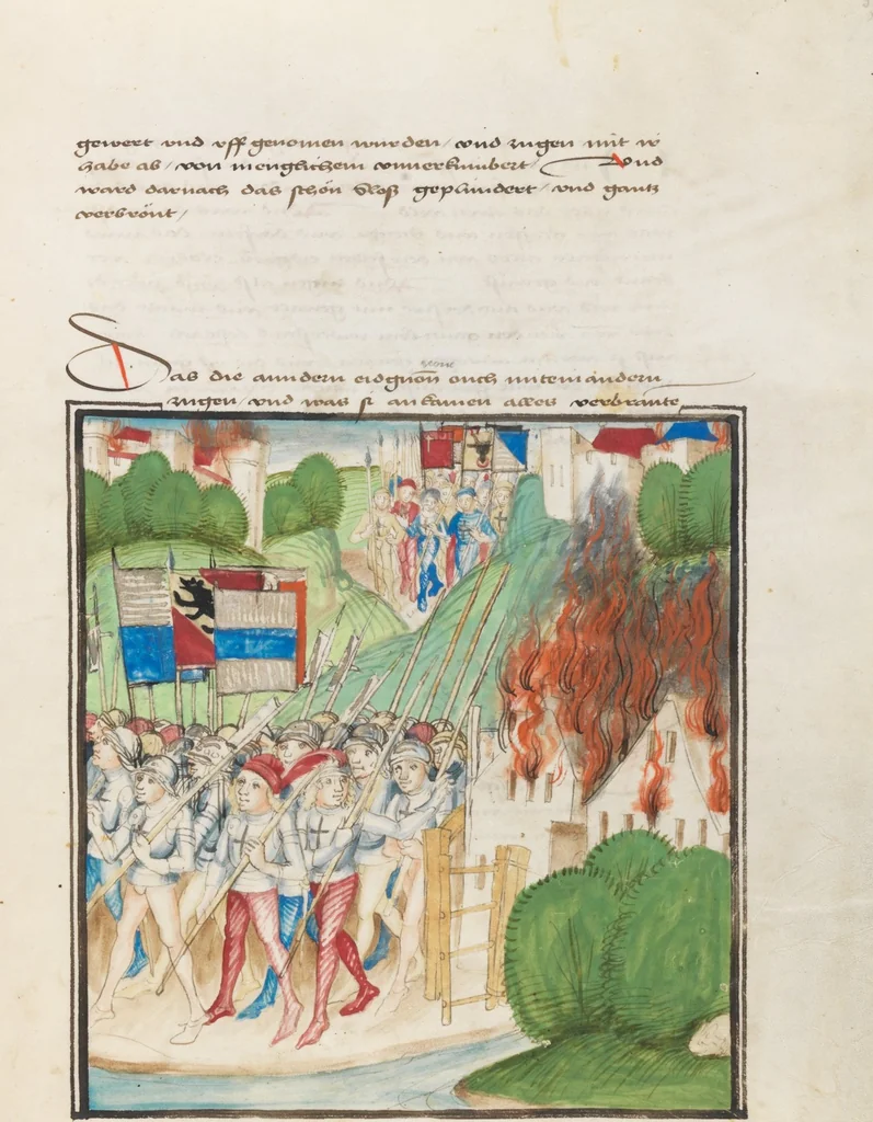 An illustration from Diebold Schilling, Amtliche Berner Chronik, vol. 3, 1478, leaf 39